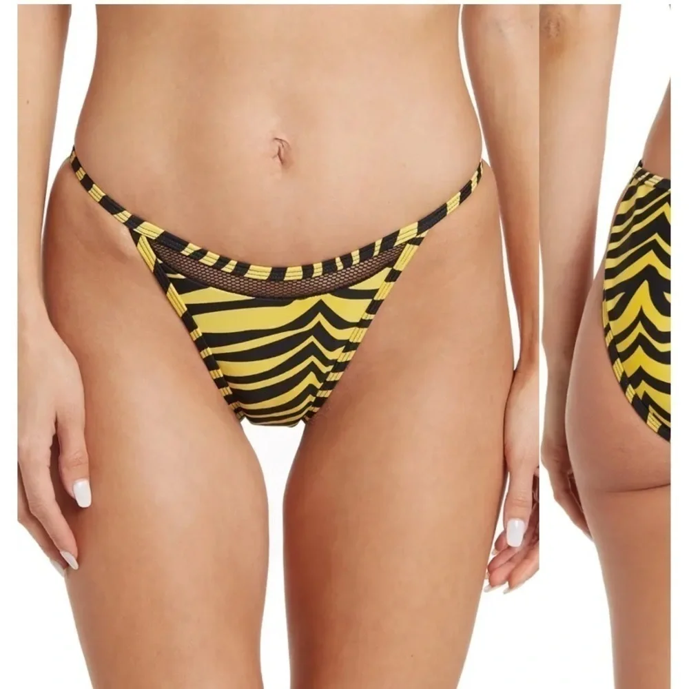 kendal + kylie triangle mesh bikini top medium bottom xs